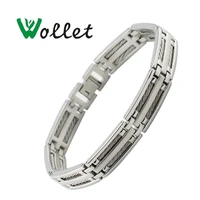 wollet jewelry stainless steel bracelet bangle for men silver color fashion 21 5cm