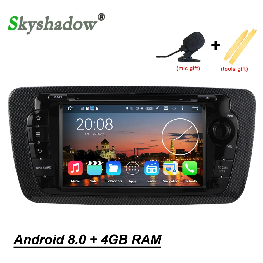 HD 1024*600 Android 6.0.1 Octa Ядро 2 Г RAM Dvd плеер Автомобиля GPS Navi карта RDS Радио Для VW Seat Ibiza 2009