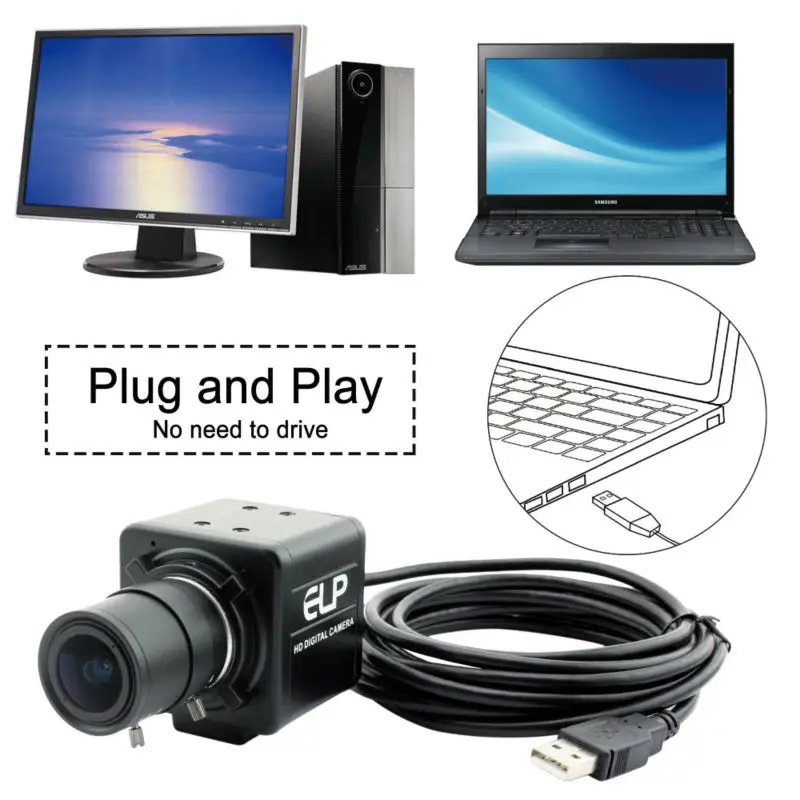 ELP VGA usb камера MJPEG 60fps 640X480 UVC веб Android Linux Windows Mac CS крепление 2 8 12 мм объектив Мини