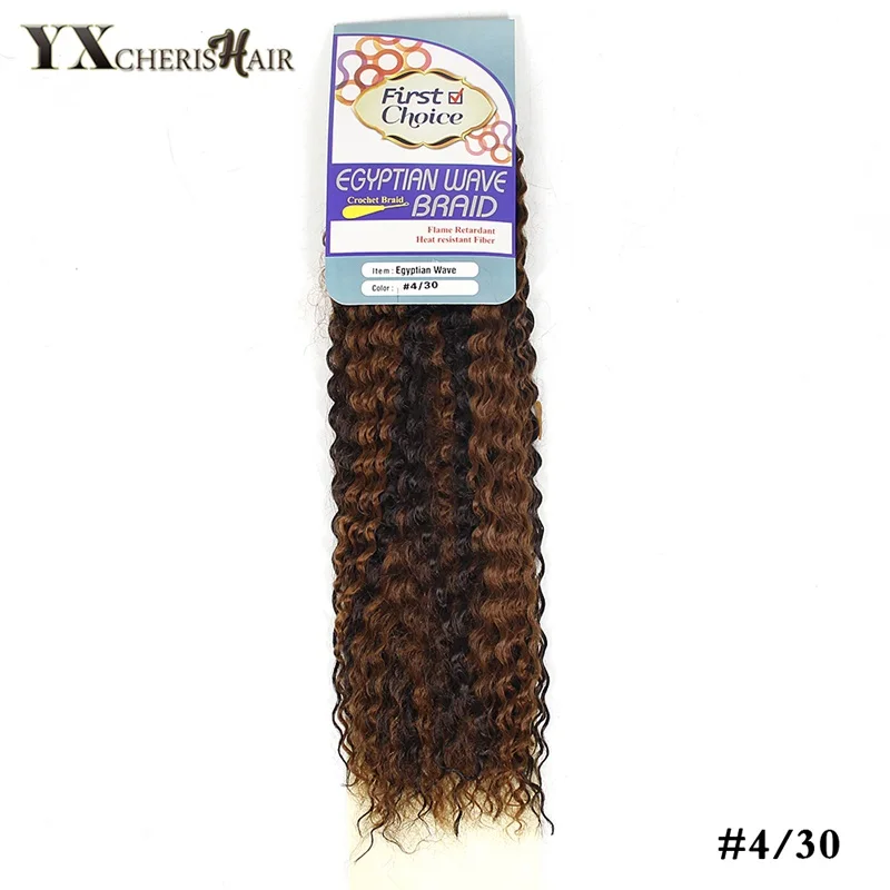 YXCHERISHAIR, 18 дюймов, вязанные крючком косички, афро, кудрявые, крученые, синтетические, Омбре, косички, волосы для наращивания, черные, Marly - Цвет: P4/30