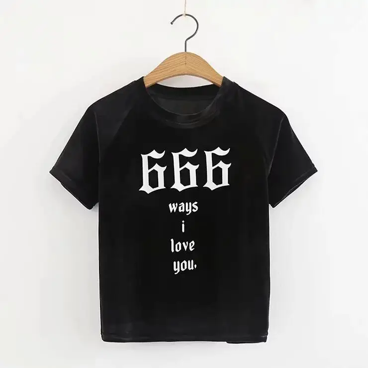 Бархатный красный сексуальный укороченный топ 666 способов I love you принт Женская