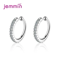 925 sterling silver ear clip fashion jewelry trendy style sparkling cubic zirconia best gift for women girls party appointment