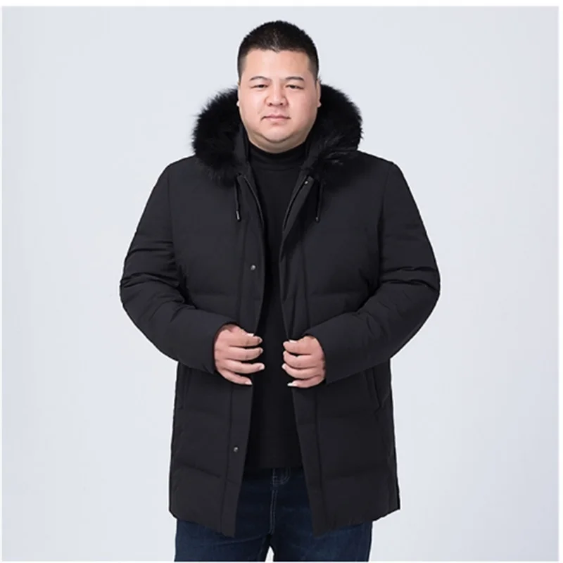 Большой размер 8XL 7XL 6XL брендовая темно синяя Парка мужская зимняя куртка с