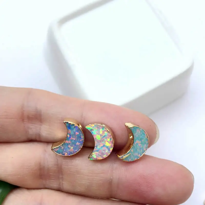 Мужские подвески в форме полумесяца с опалом и луной оптовая продажа 5 шт.