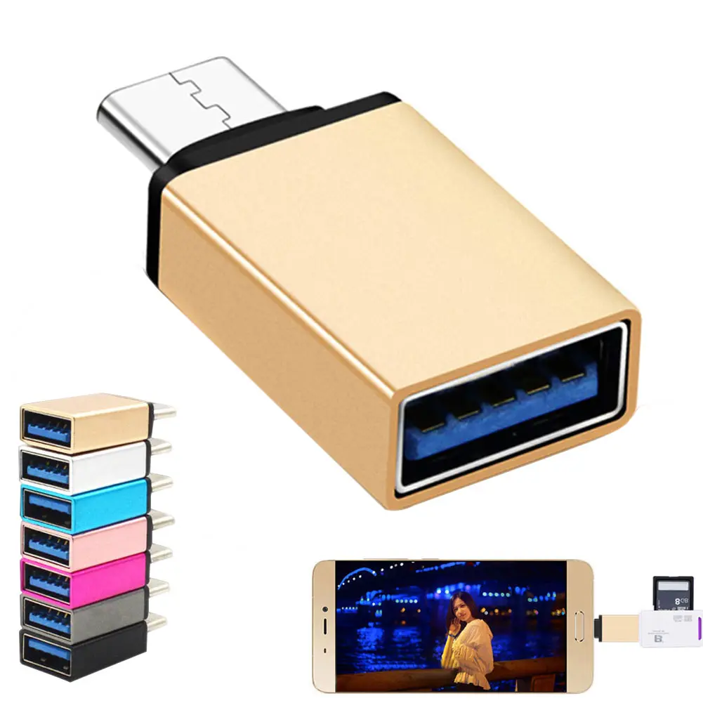 Мини USB 3 1 Type C кабель адаптер к 0 алюминиевого сплава OTG конвертер для всех тип c