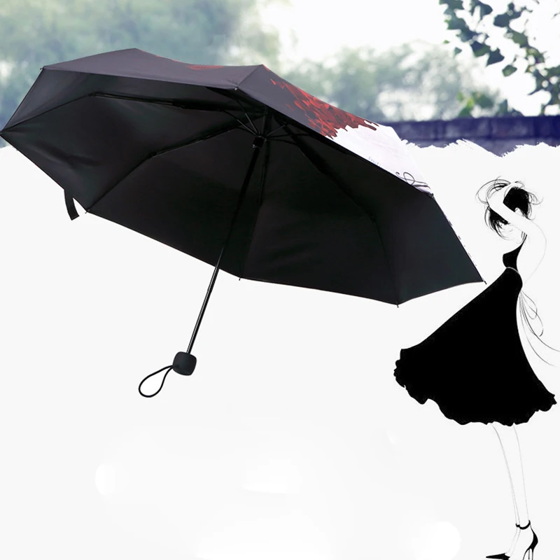 Муравьи сильный высококлассные красная Роза узор зонтик/элегантный