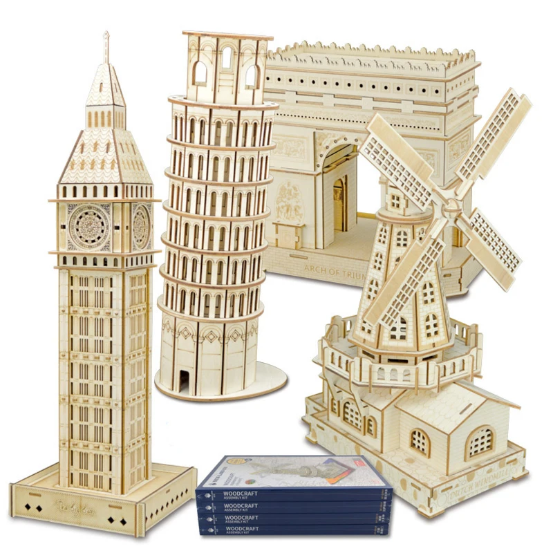 Saizhi Diy Деревянные пары Chalets 3D игра-головоломка подарок для детей модели строительные наборы Популярная игрушка Пазлы