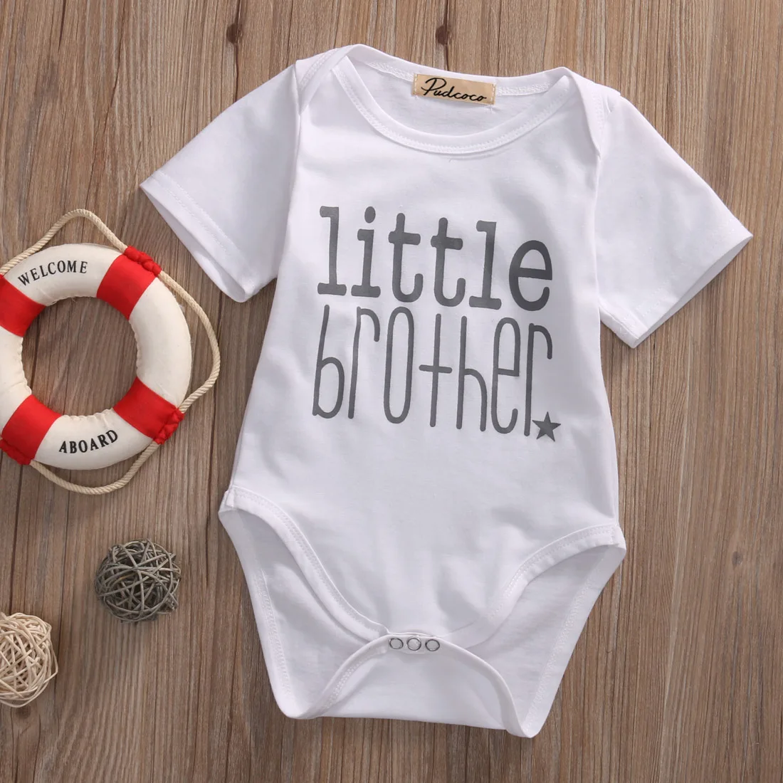 Cute Brothers Clothes Little Brother Baby Boy Romper Big T-shirt Tee Tops Matching Outfit Brotherhood Symbolic |