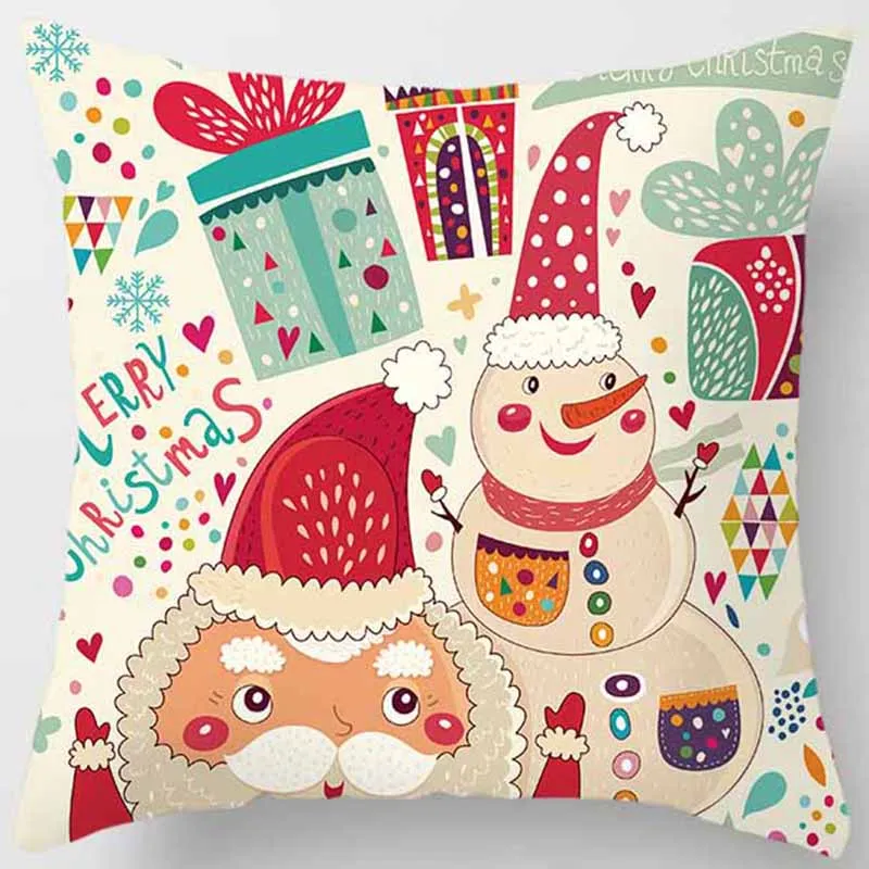 Красивый Рождественский чехол для подушки s для женщин и мужчин, квадратный чехол для подушки, милые Мультяшные наволочки, размер 45*45 см - Цвет: 20