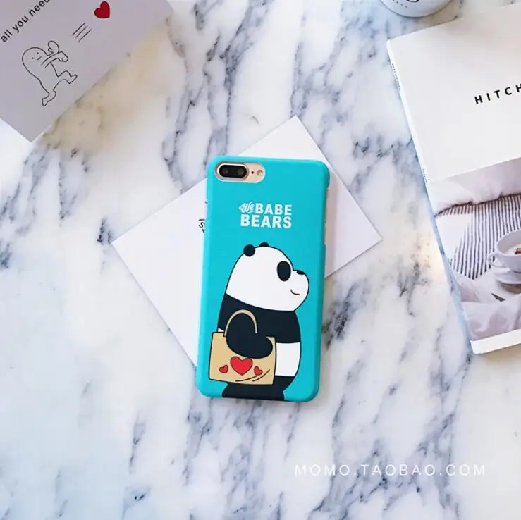 Для Iphone 6 6plus 6s plus 7 7plus 8 X милый чехол для телефона с изображением медведей гризли