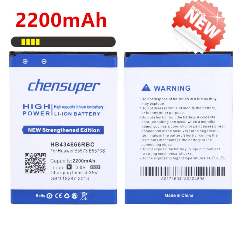 

New mobile battery 2200mAh HB434666RBC for Huawei E5573 E5573S E5573S-32 E5573S-320 E5573S-606 E5573S-806 Battery