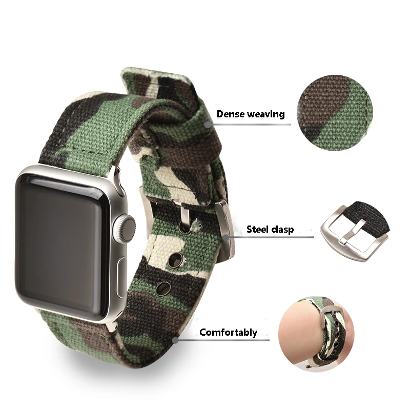 Нейлоновая петля для apple Watch band 4 (iwatch 5) 44 мм 40 watch 3 2 1 ремешок 42 38 pulseira аксессуары