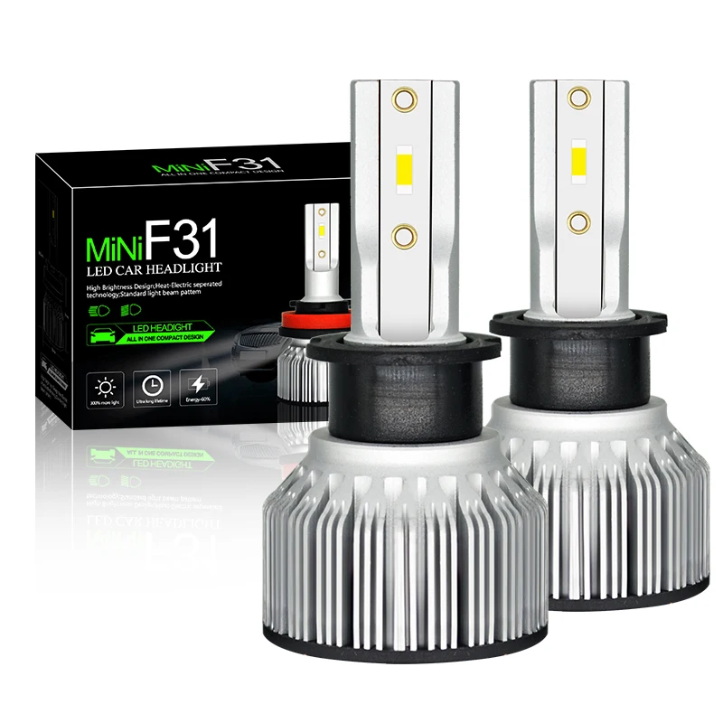 Мини F31Car фар Светодиодный H4 50 Вт светодиодный H7 H1 H3 H8/H9/H11 9005/HB3 9006/HB4 9012 машинка для
