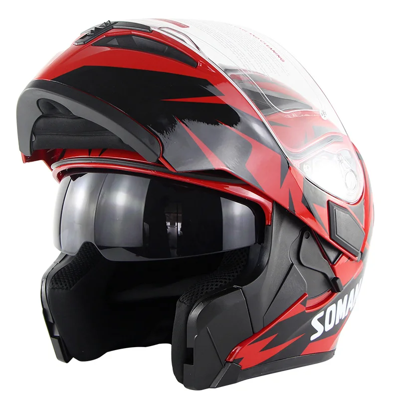 Motorcycle Full Face Helmet Casque Moto High Quality ABS Motocross Helmet Motorbike Riding Capacete Dual Lens DOT Casco Moto