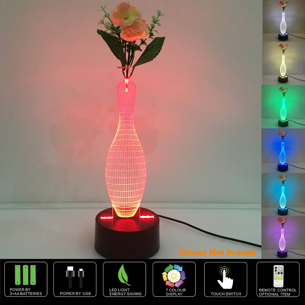 Боулинг Форма LED Night Light 3D Настроение Лампы Usb Led Лампа Светодиодный Свет Ночи как