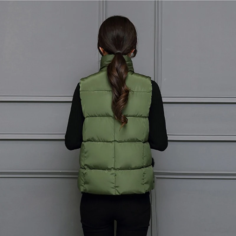 

2020 new down cotton vest Female fall and winter wear fashion short large size clothing jacket women sleeveless vest waistcoat