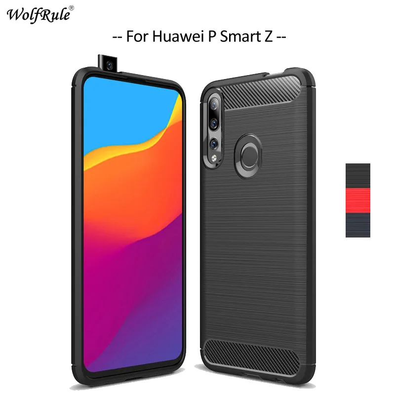 

Чехол для телефона из углеродного волокна для Huawei P Smart Z, чехол из мягкого ТПУ, задняя крышка для Huawei P Smart Z, прочный защитный бампер для телефо...