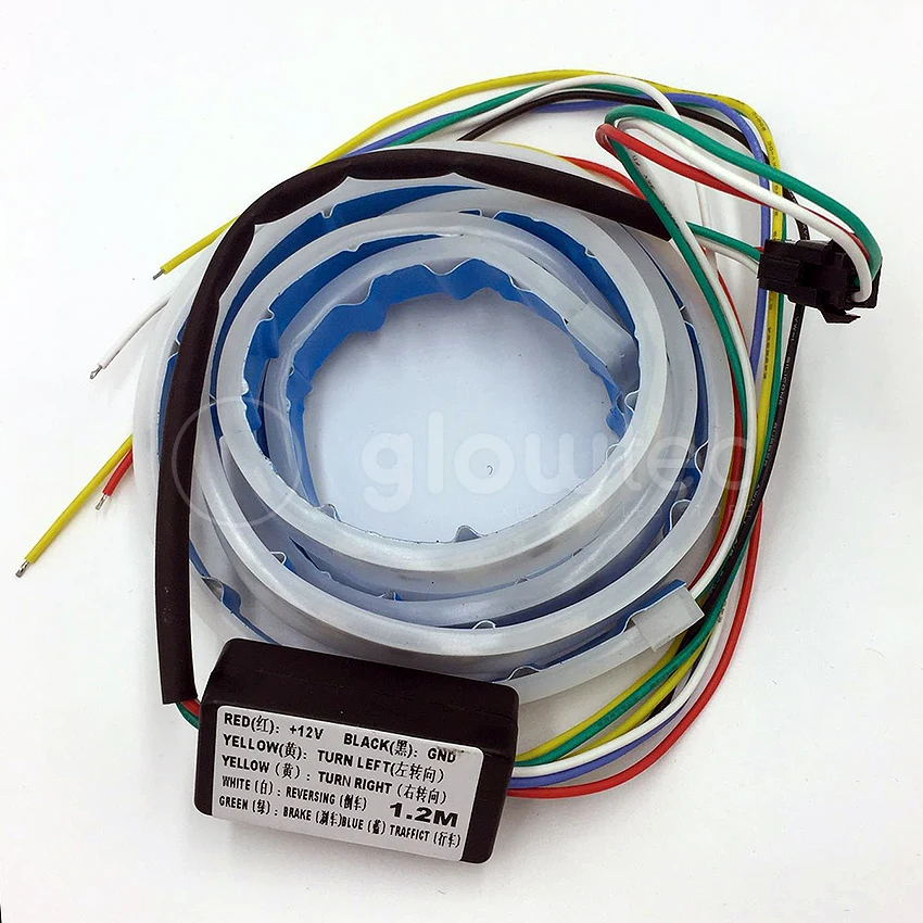 Светодиодная лента GLOWTEC 120 см для автомобиля RGB 5050 светодиодная Светильник та