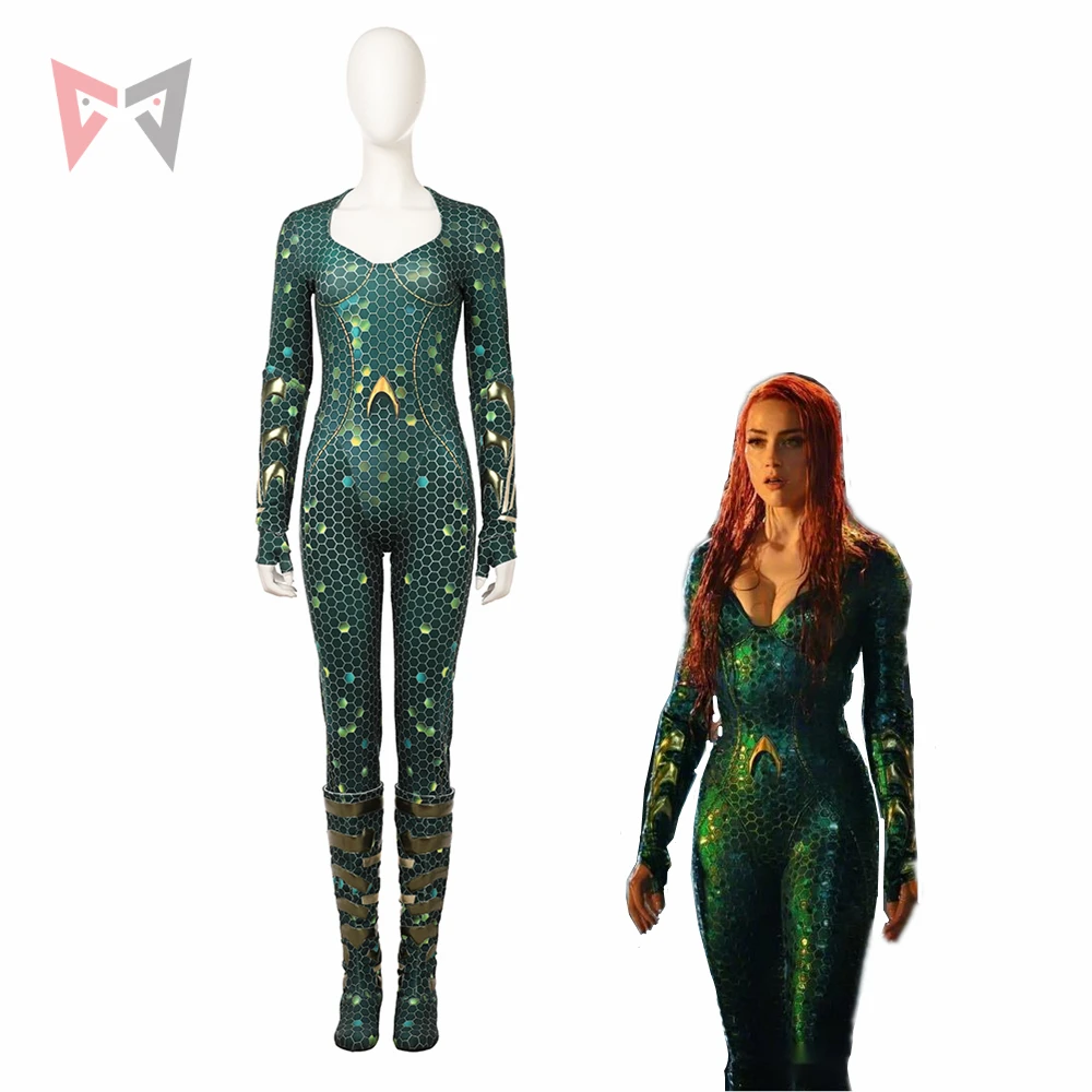 Новинка MMGG Movie Aquaman Cosplay Mera костюм для косплея Jumpsuits комплект высокое качество