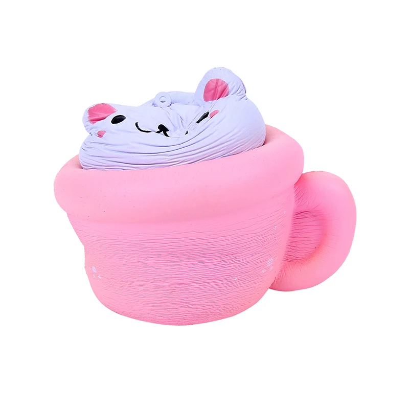 Pop симпатичные чашки Cat Squeeze игрушки куклы розового цвета со смайликами наклейки