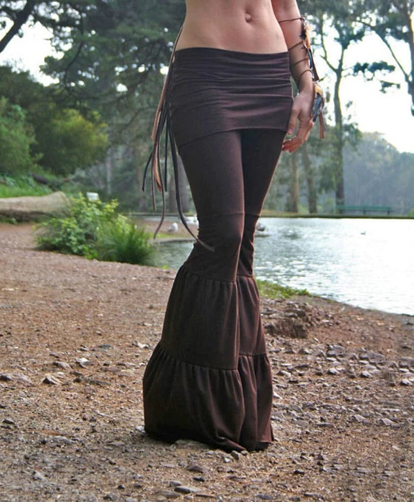 Женские расклешенные брюки с низкой талией модные гофрированные длинные в