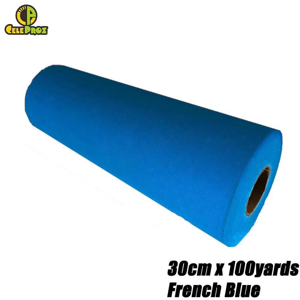 30cm French Blue 30 см 100 ярдов белый тюль рулон Тюль органза Ткань DIY открытый свадьба день рождения Alise Runner центральные украшения принадлежности - Цвет: 30cm French Blue
