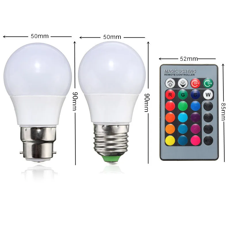 Dimmable RGB светодиодный светильник Цвет изменения лампа + 24 ключ пульта