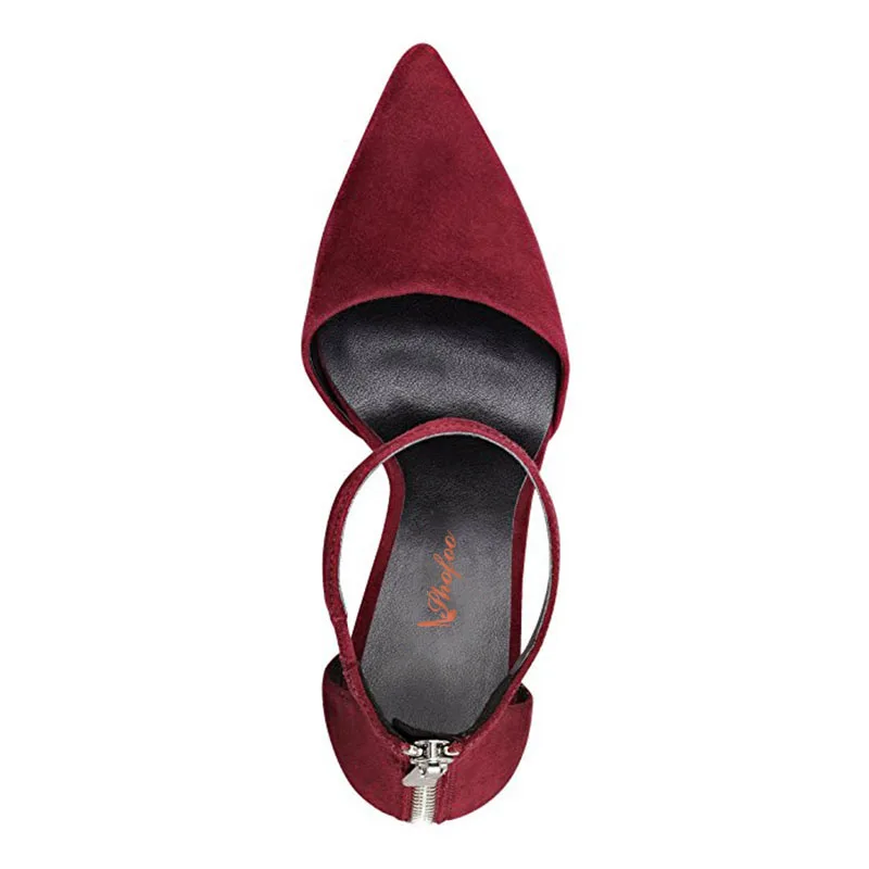 Shofoo/Брендовая обувь женские туфли лодочки на высоком каблуке винного цвета