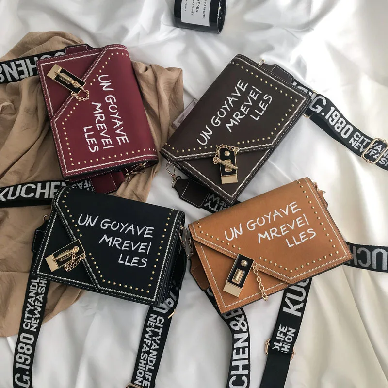 Женские сумки через плечо простые мини-сумки-мессенджеры с замком дизайнерские