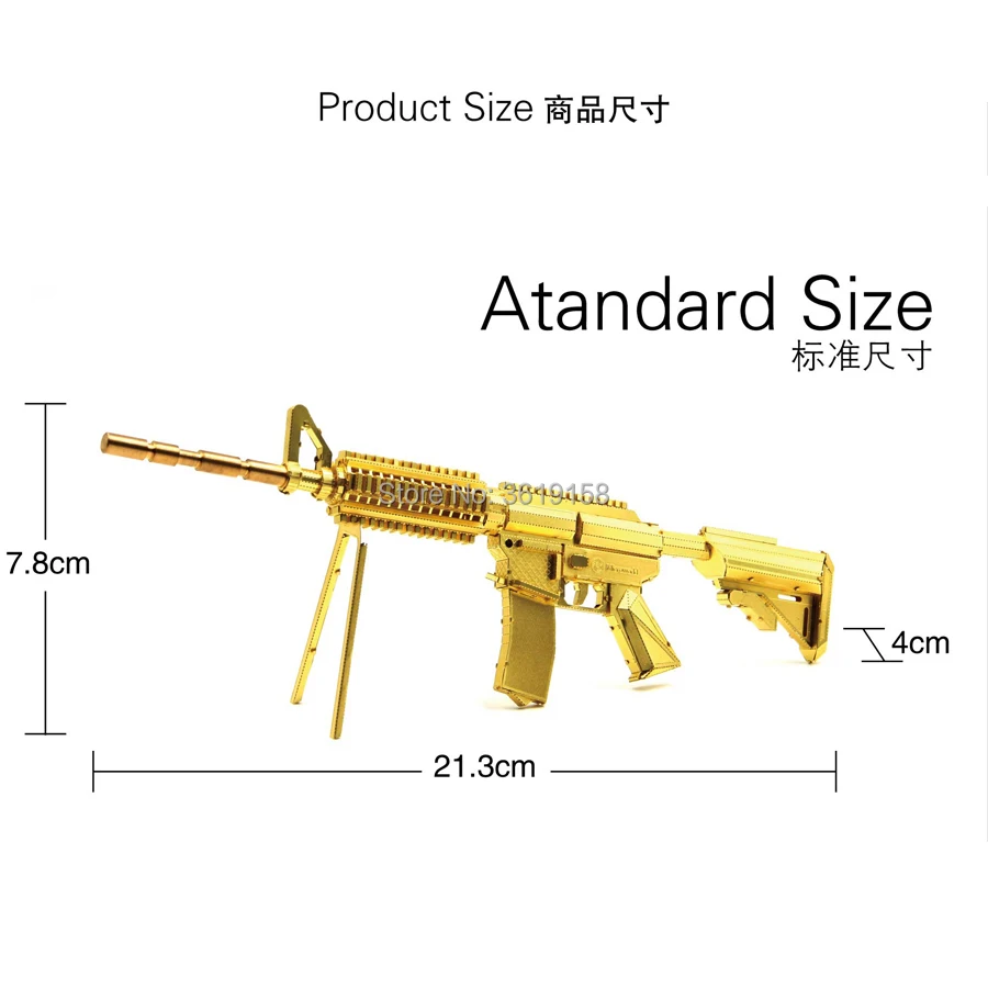 Металлический 3D нано пазл M4A8 модель оружия карбина набор игрушек DIY лазерная