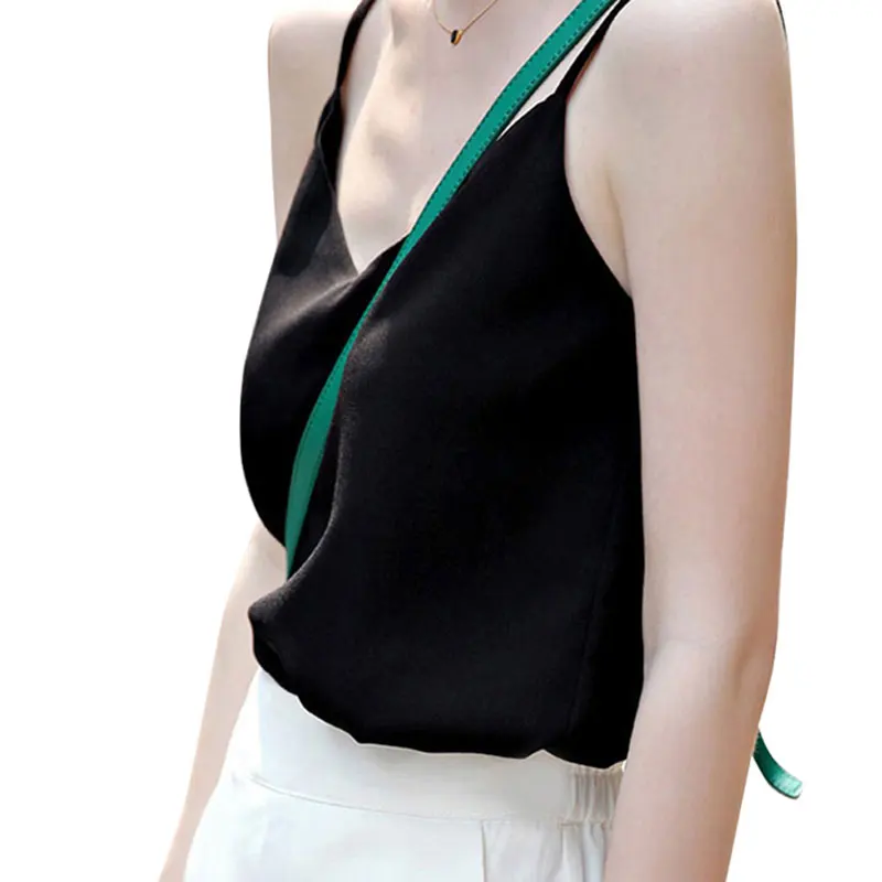 

S-XXXL New Women's Chiffon Camis Summer 2019 Fashion Solid Color All-match Sexy Loose Camis Tops Girl