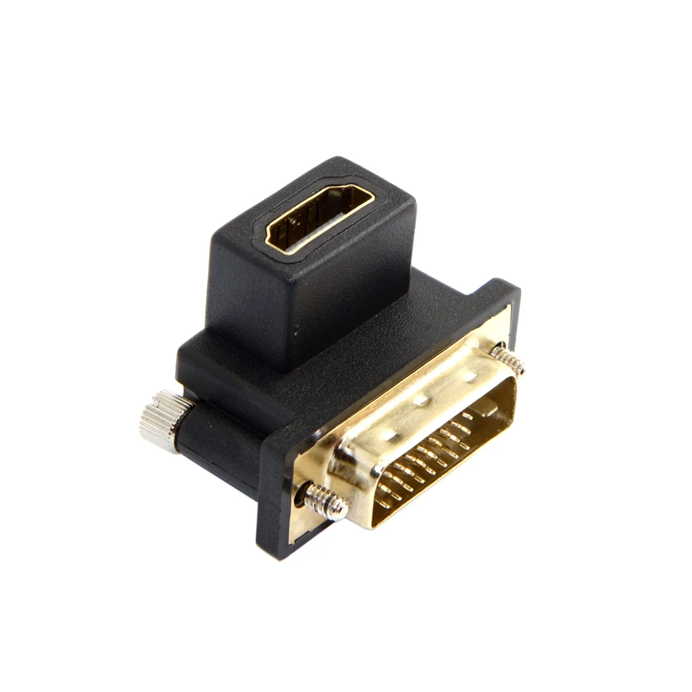 

90 Degree Up & Down Angled DVI Male to HDMI-compatible Female Swivel Adapter for Computer & HDTV & Graphics Card