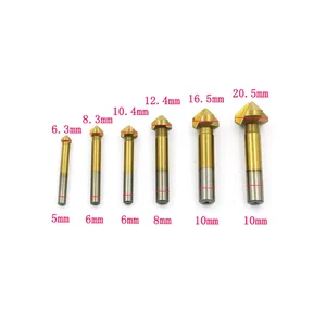 Сверла с зенковкой, 3 канавки, титановые, 90 градусов, 4241, 6,3-20,5 мм, 6 шт.лот