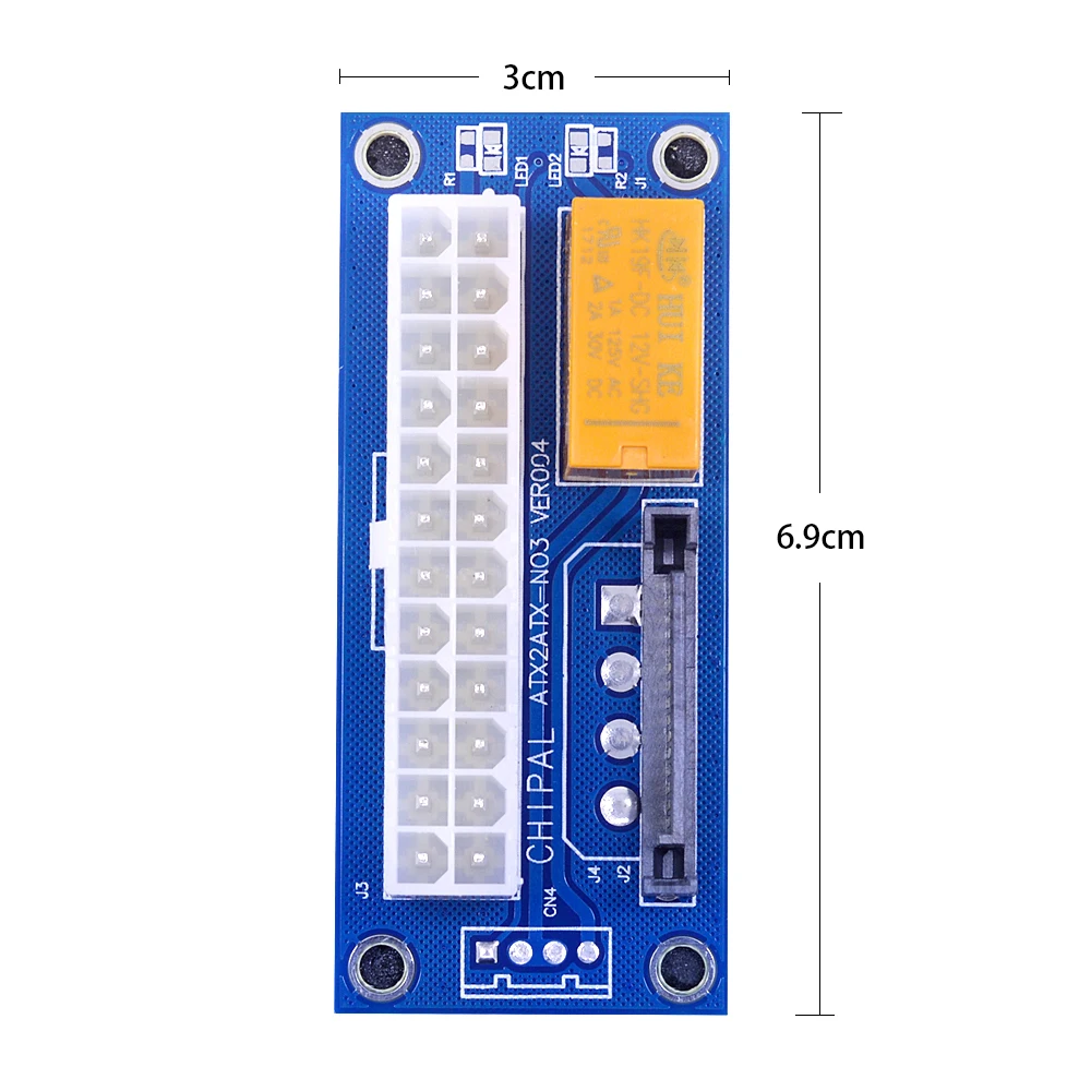 CHIPAL синий двойной PSU адаптер ATX 15Pin SATA к 24Pin синхронизации синхронный Starter карты Molex