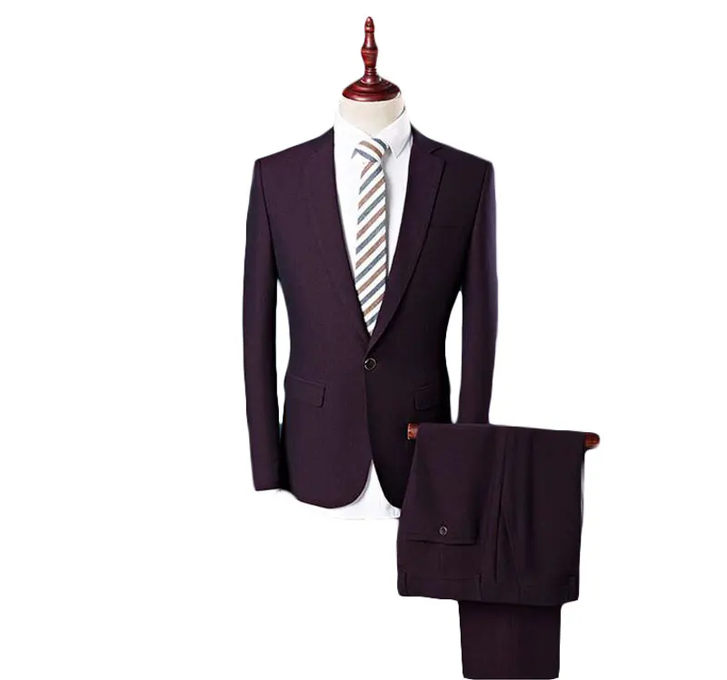 Новые высококачественные фиолетовые черные синие мужские костюмы (пиджак + жилет