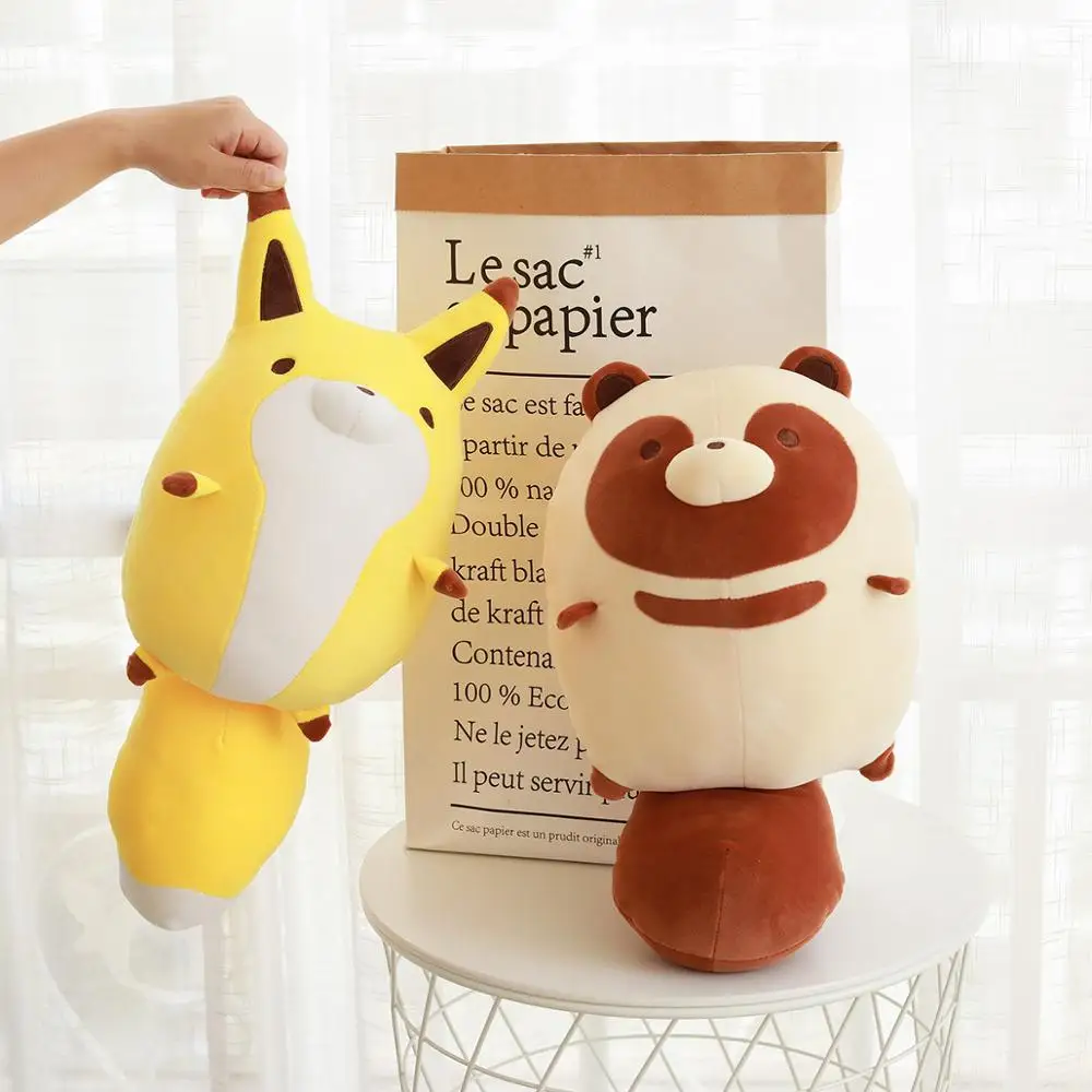 

Cartoon Small animals Fox raccoon Plush Cute soft beautiful stuffed doll Pillow Children's toys gift