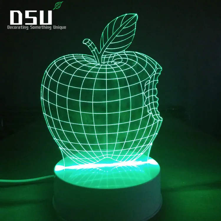 3D свет Оптическая иллюзия 7 видов цветов Изменение ночник с дистанционным