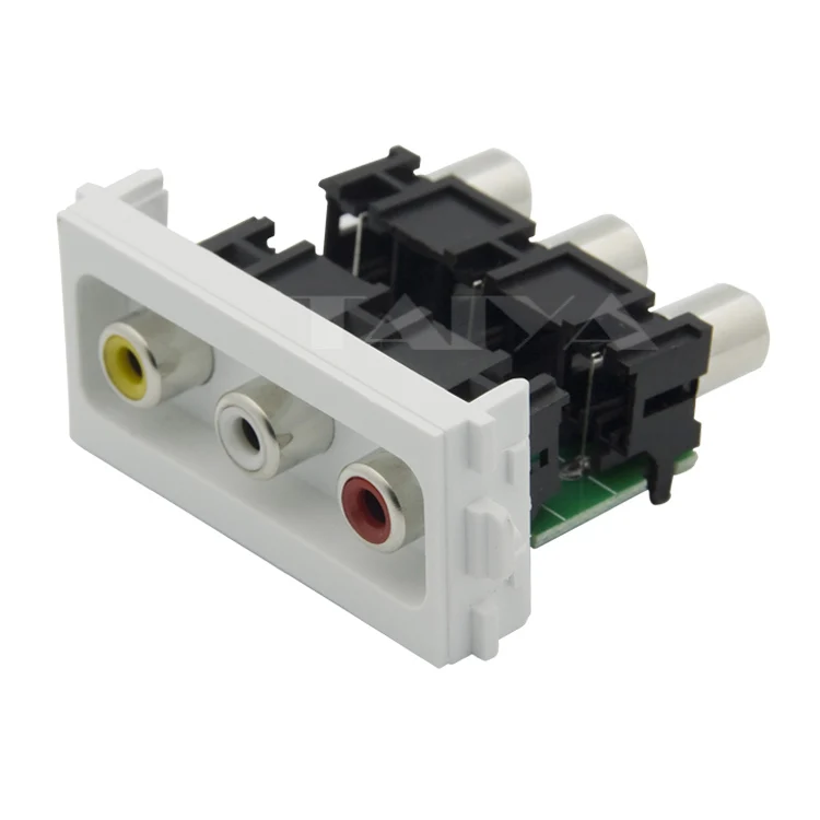 Настенная пластина с разъемом мама AV 3RCA|wall plate|wall connectorwall plate connector |