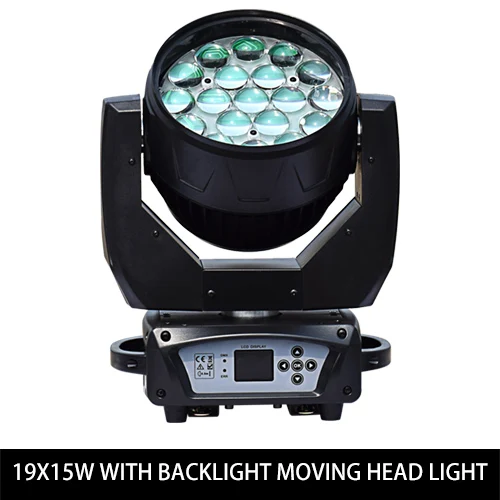 19x15w Backlight 19x15 Вт RGBW 4N1 зум DMX512 светодиодная Двигающаяся головка, пригодна для мытья эффект профессиональное освещение 4 шт./лот - Цвет: 19x15w Backlight