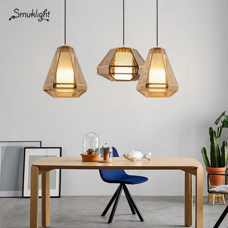 Открытый железный подвесной светильник геометрической формы в скандинавском