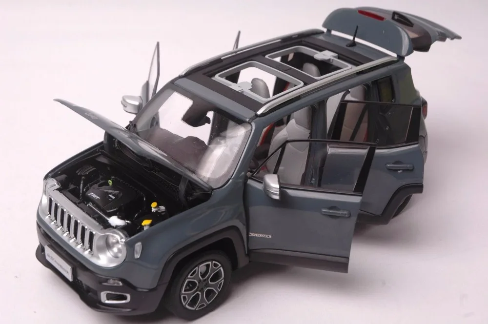1:18 литая под давлением модель для Jeep Renegade Серый внедорожник сплав игрушечный автомобиль миниатюрная коллекция подарок