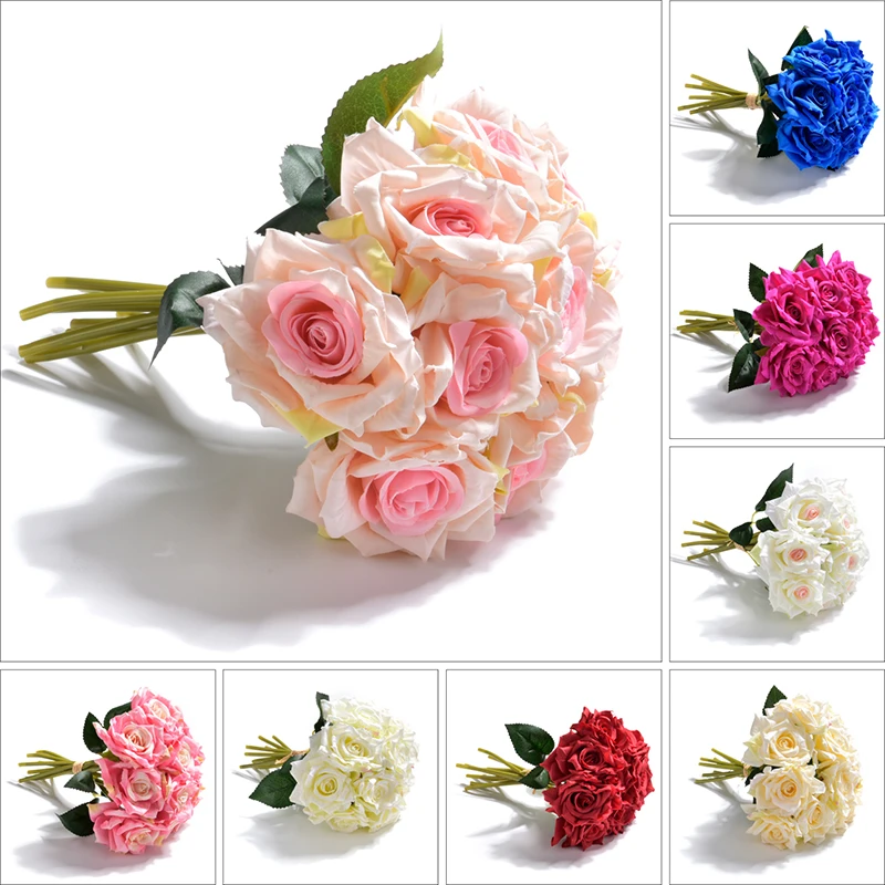 Искусственные розы дешевые высокого качества шёлковая Гортензия Букет невесты