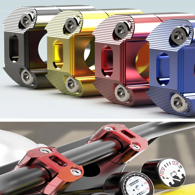 

Universal Motorcycle Aluminum Faucet Screw Hole 28mm 1-1/8'' inch HandleBar Risers Fat Handle Bar Mount Clamp Pressure Code