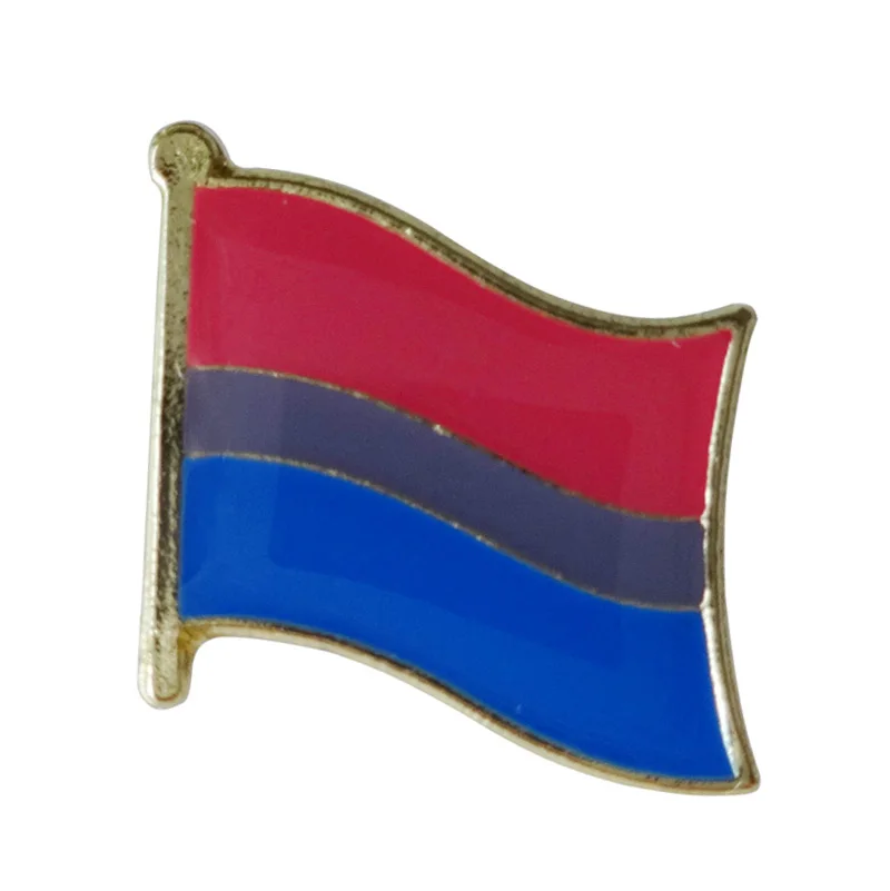 Бесплатная доставка Металлическая Булавка С бисексуальным флагом значок для