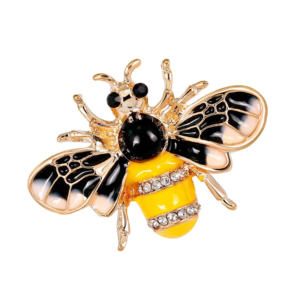 2 шт. милый Honeybee с горным хрусталем мощеная жучка брошь в виде насекомого