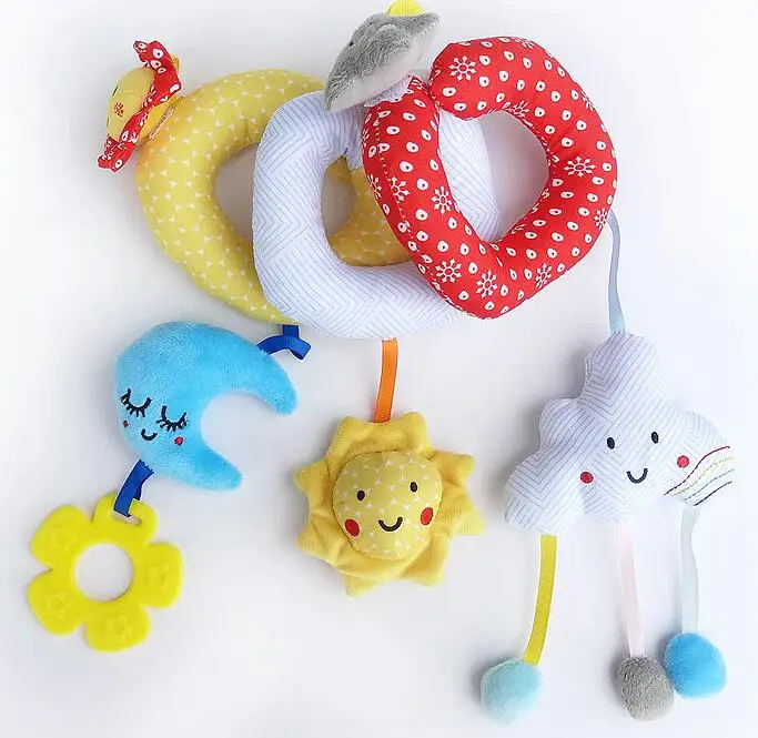 Moon stars игрушки для младенцев кроватки вращается вокруг кровати коляска игровой