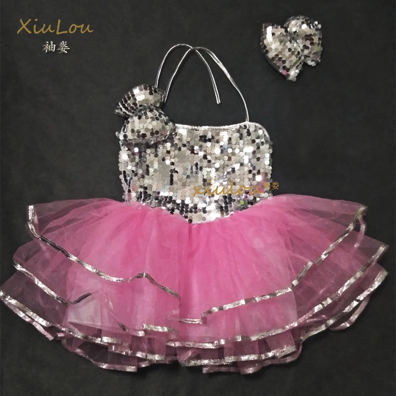 

Modern Dance Dress For Girls Jazz Dance Costumes For Girls Stage Costume Sequin Clothes Salsa Contemporary Dance Girls Costume