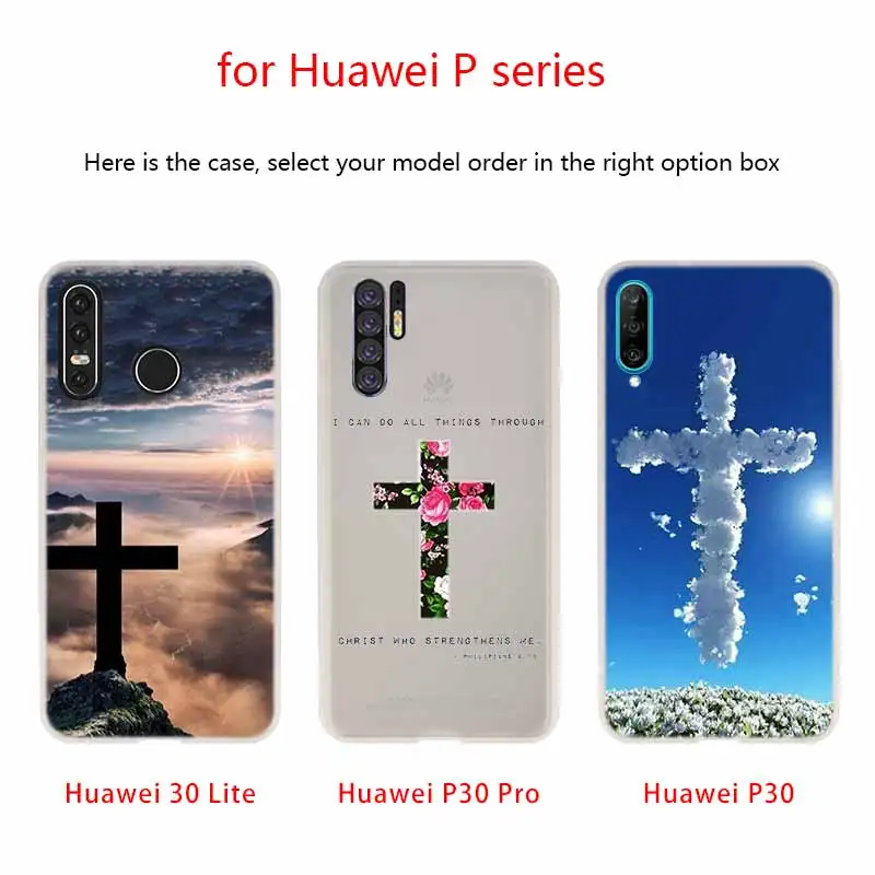 Силиконовый чехол с христианским Иисусом и крестом мягкий для Huawei P50 P40 P10 P20 P30 Lite
