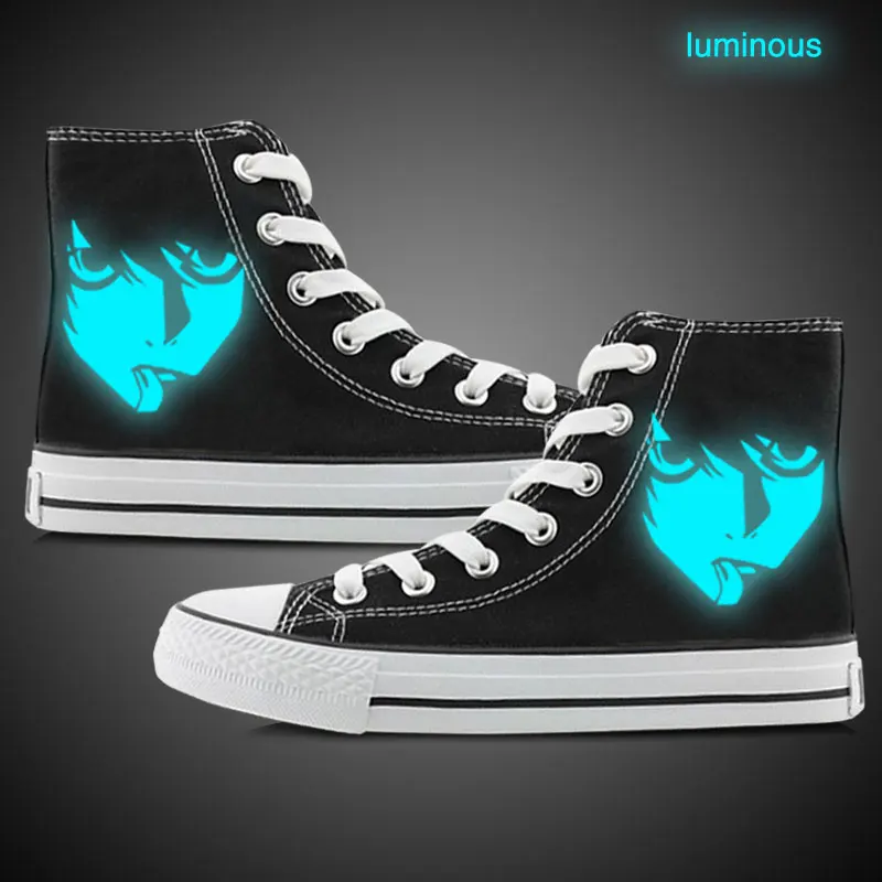 luminous04 Новинка; Мужская обувь с аниме; парусиновая дышащая легкая обувь с высоким берцем; обувь для мальчиков и девочек; модная обувь для отдыха - Цвет: luminous04