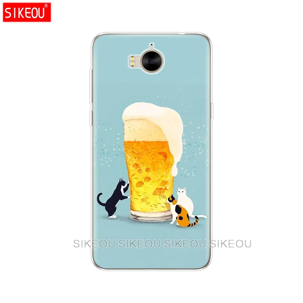 Silicone phone Cover Case for huawei Y3 Y6 Y5 2 II 2017 nova 2s LITE plus Beer A Glass of Summer Cocktai Food | Мобильные телефоны
